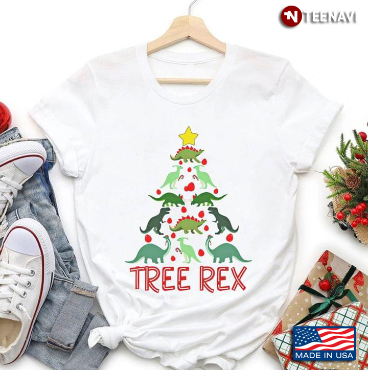 Tree Rex Funny Christmas Tree with T-Rex for Dinosaur Lover