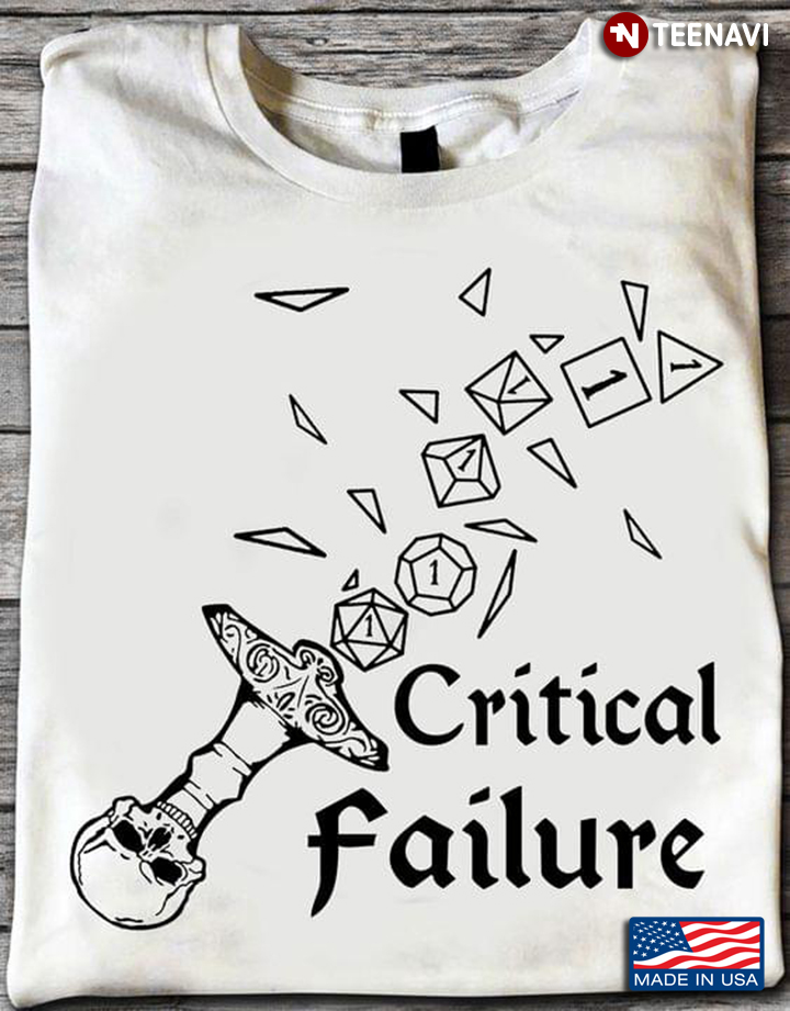 Critical Failure Broken Sword with Dices