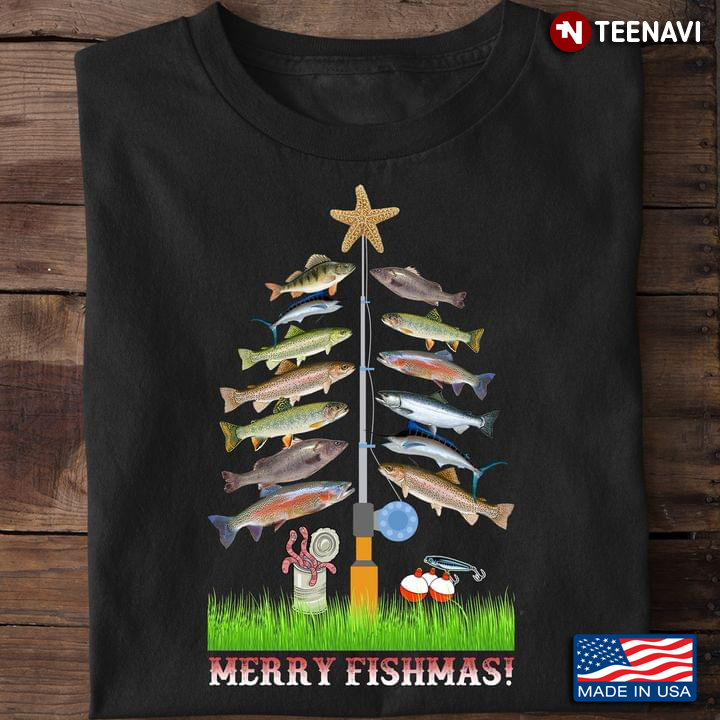 Funny Fish Christmas Tree Merry Fishmas For Fishing Lover