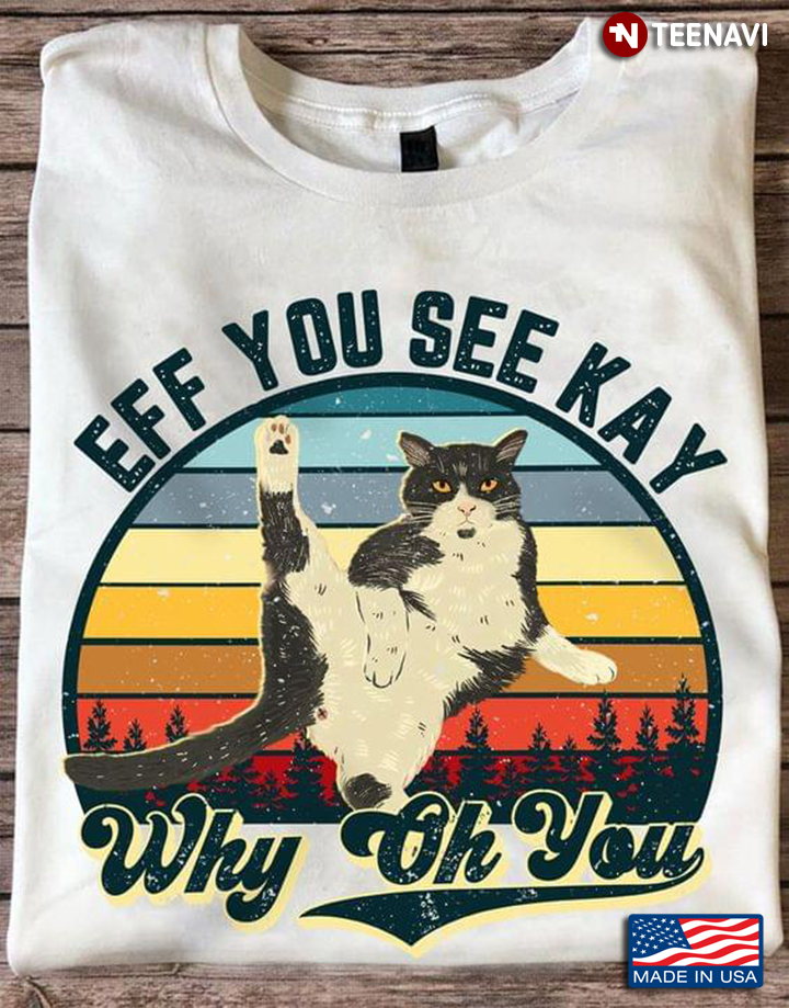 Vintage Naughty Cat Eff You See Kay Why Oh You for Cat Lover