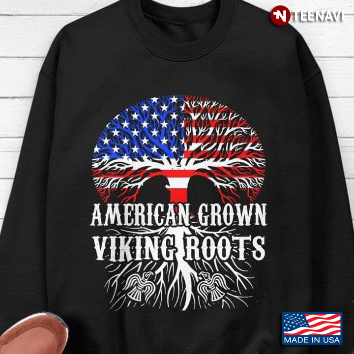 Patriotic Tree Flag American Grown Viking Roots