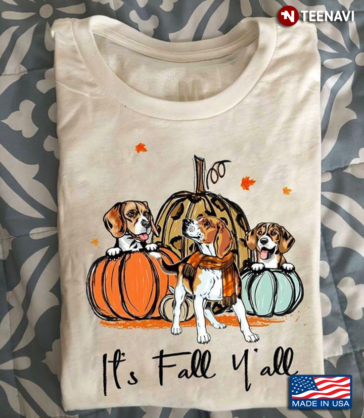Beagle With Pumpkin It's Fall Y'all for Dog Lover