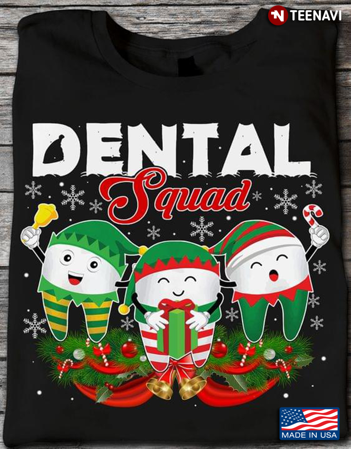 Tooth Elves With Ornament Dental Squad Funny Design for Christmas