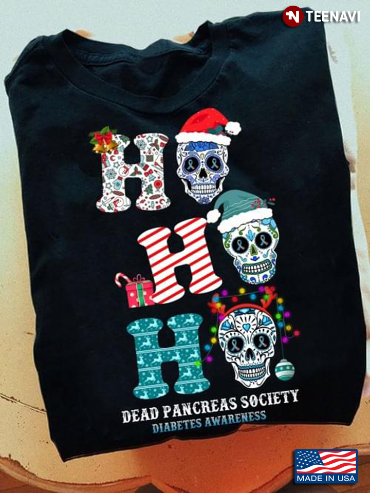 Horror Sugar Skulls With Ornament Ho Ho Ho Dead Pancreas Society Diabetes Awareness for Christmas