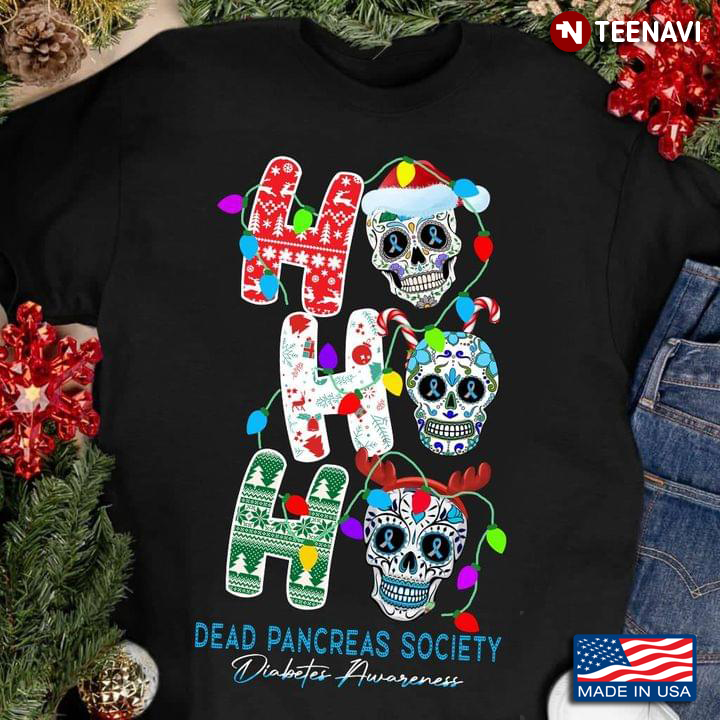 Gorgeous Sugar Skulls With Lights Ho Ho Ho Dead Pancreas Society Diabetes Awareness for Christmas