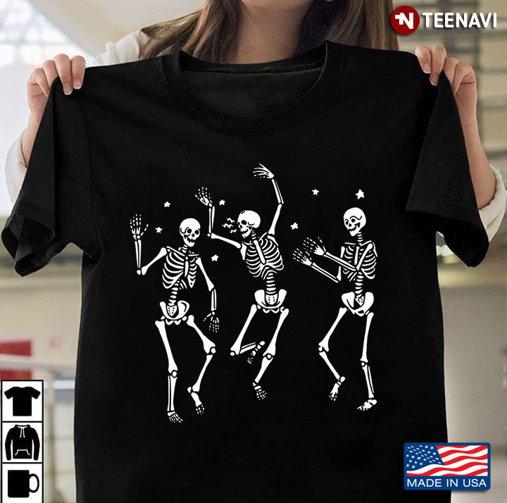Funny Dancing Skeletons Happy Halloween T-Shirt
