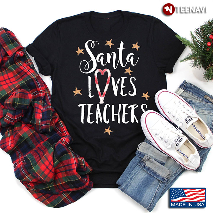 Santa Loves Teacher Design for Chirstmas