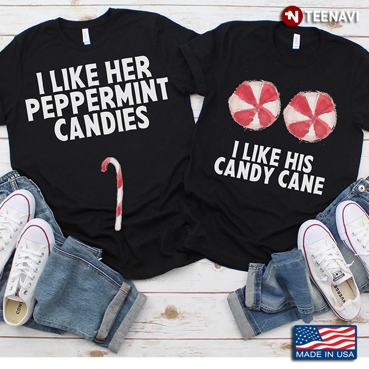 Christmas I Like Her Peppermint Candies I Like His Candy Cane Design for Couple
