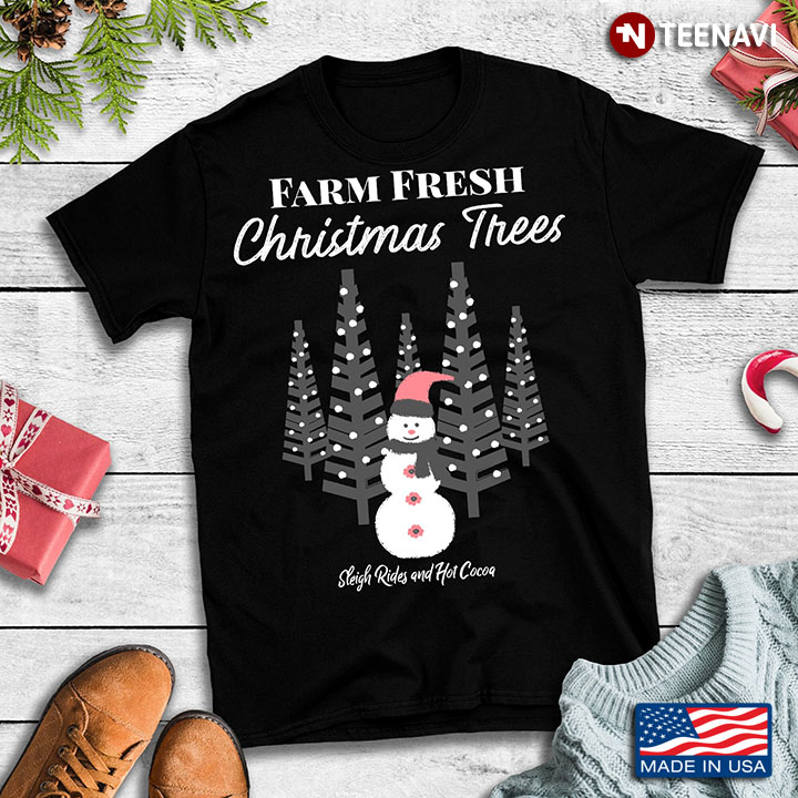 Snowman Farm Fresh Christmas Trees Sleigh Rides And Hot Cacoa for Christmas