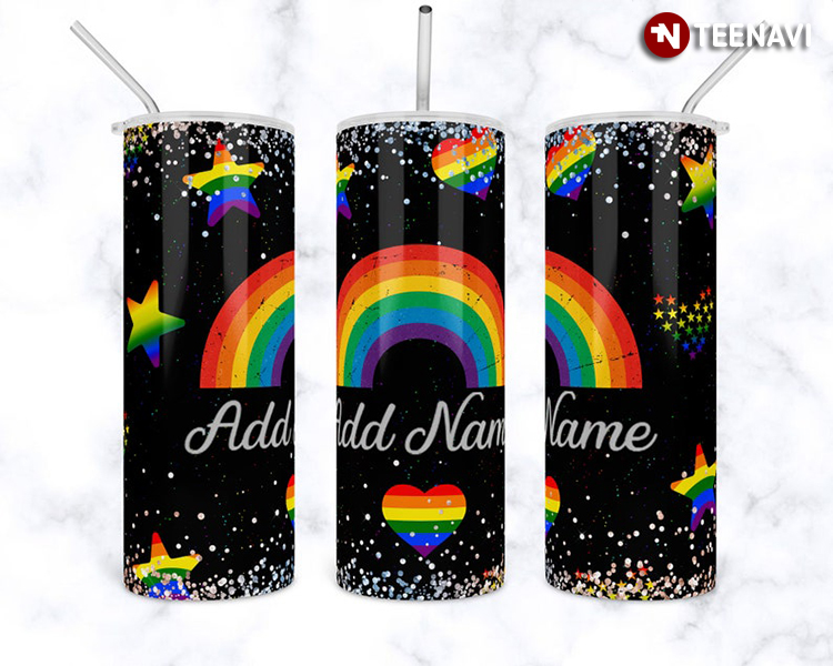 Personalized Rainbow Star Pride Lgbt Custom Your Name