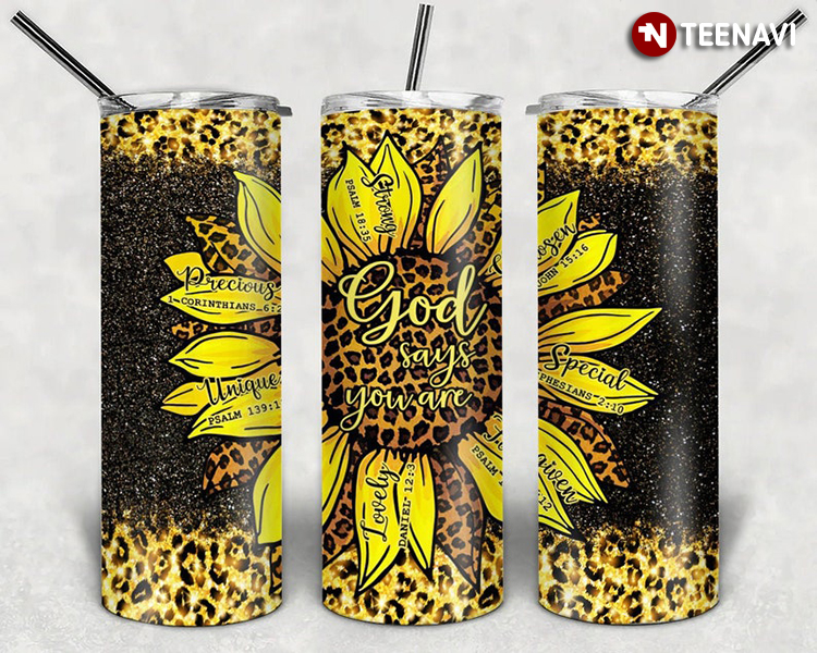 Black Yellow Glitter Sunflower God Says You Are