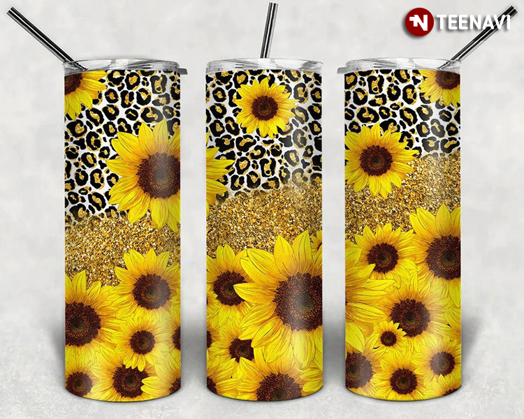 Glitter Simple Sunflower Leopard For Flower Lover