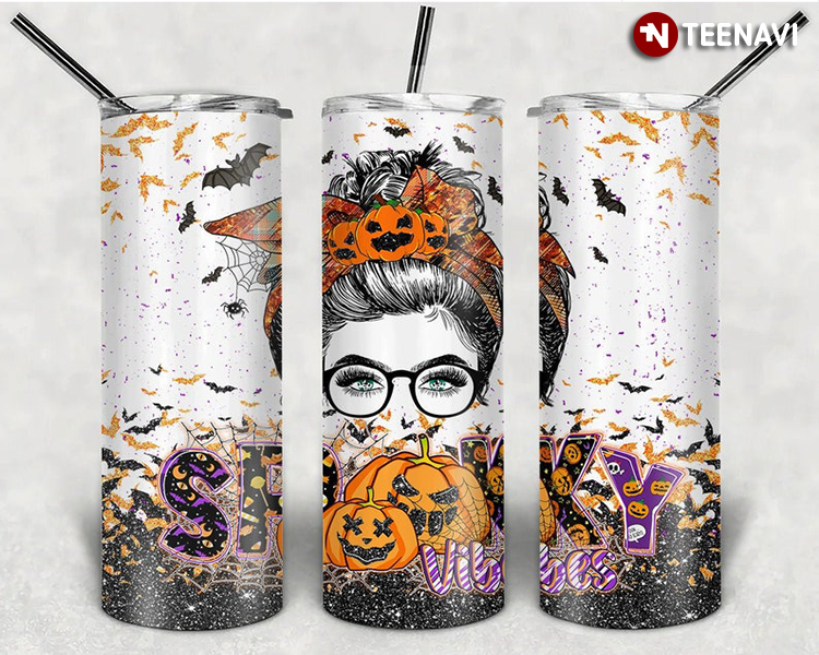Halloween Lady Spooky Vibes Best Gift For Girls