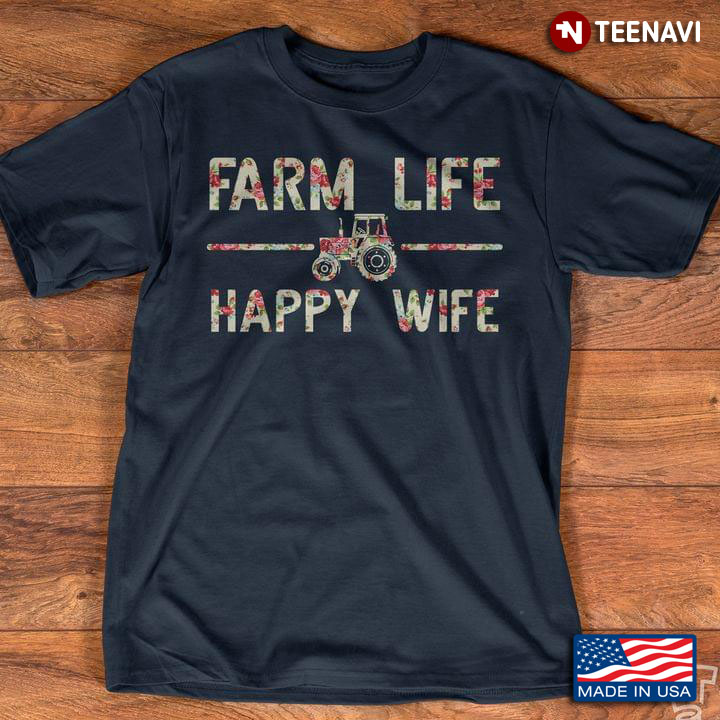Vintage Farm Life Happy Wife Tractor