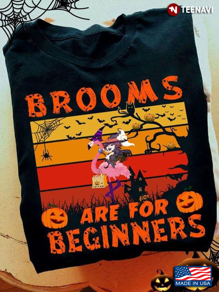 Brooms Are For Beginners I Have Flamingo Funny