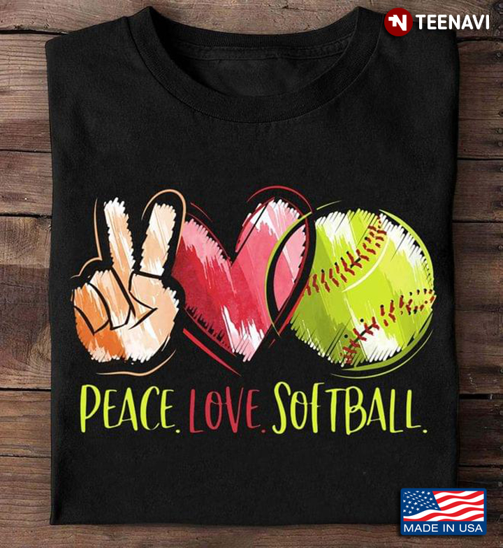 Peace Love Softball For Softball Lover