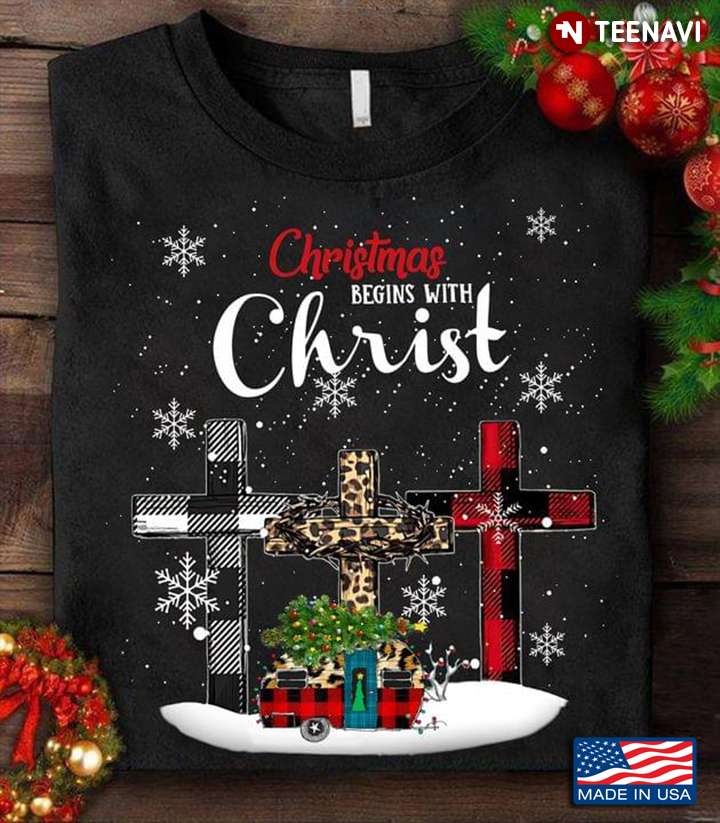 New Version Christmas Begins With Christ Leopard