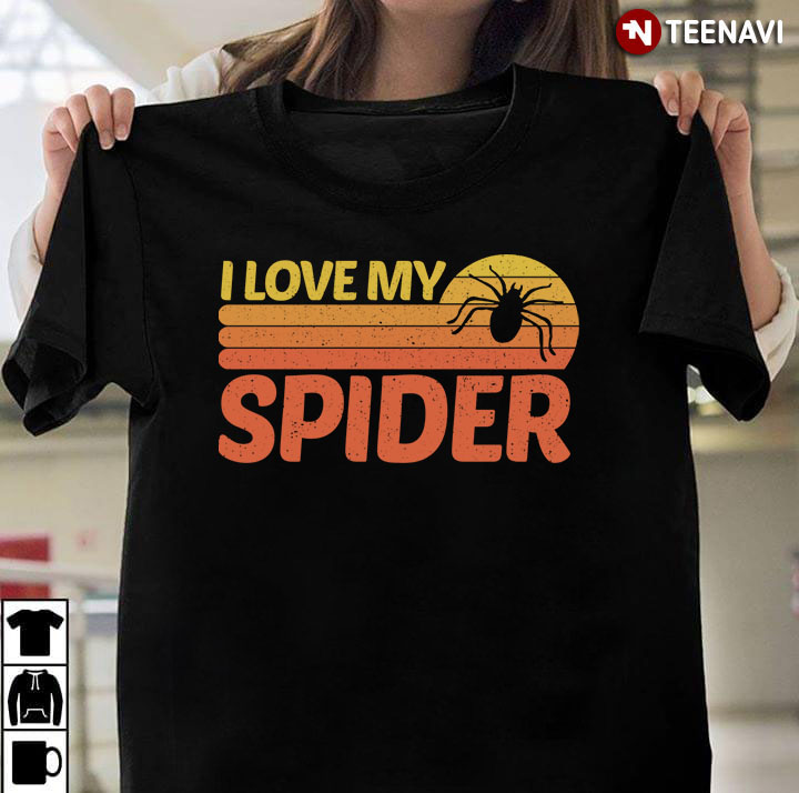 Vintage I Love Spider For Spider Lover