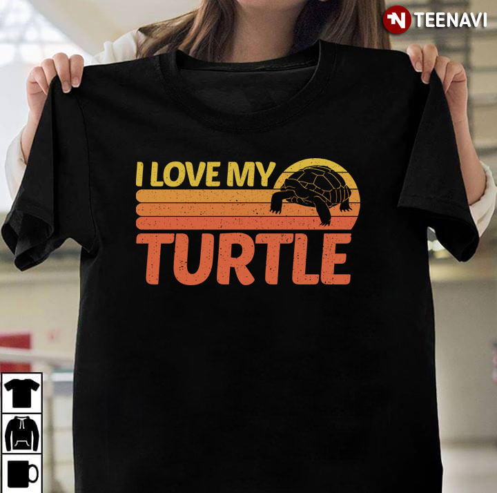 Vintage I Love Turtle For Reptiles Lover