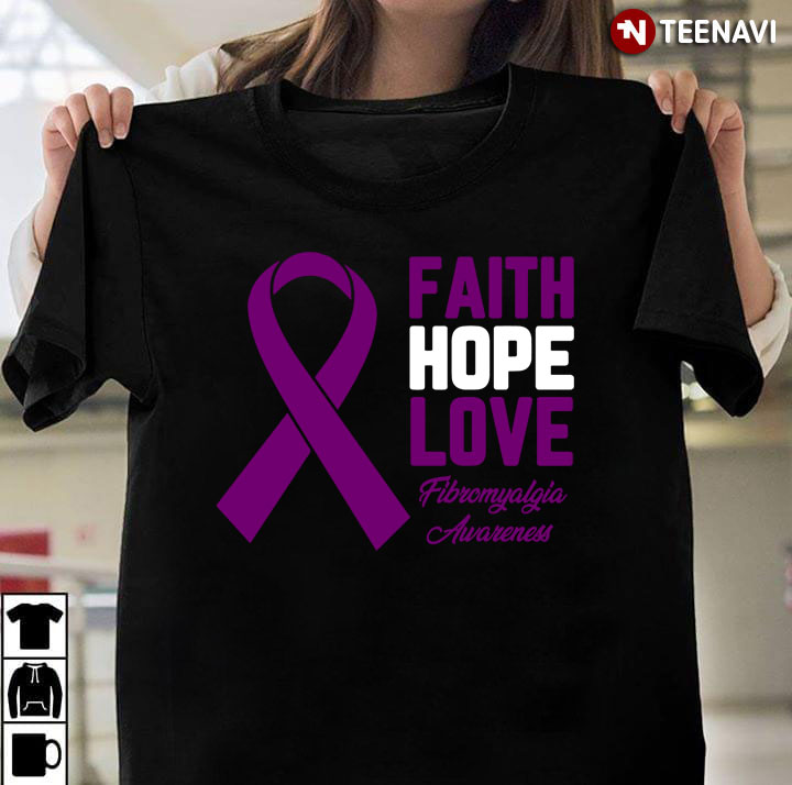 Purple Ribbon Fibromyalgia Awareness Hope Love Faith