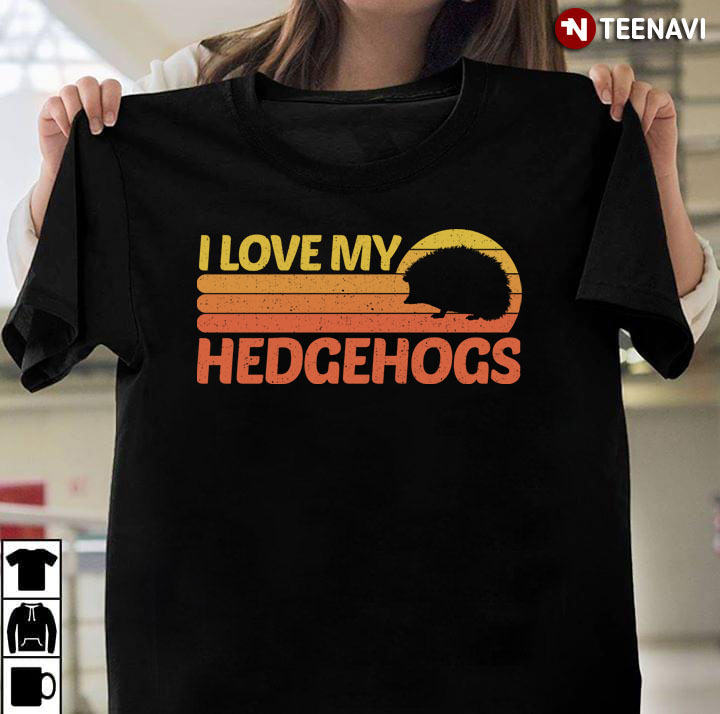 Vintage I Love My Hedgehog For Animal Lover