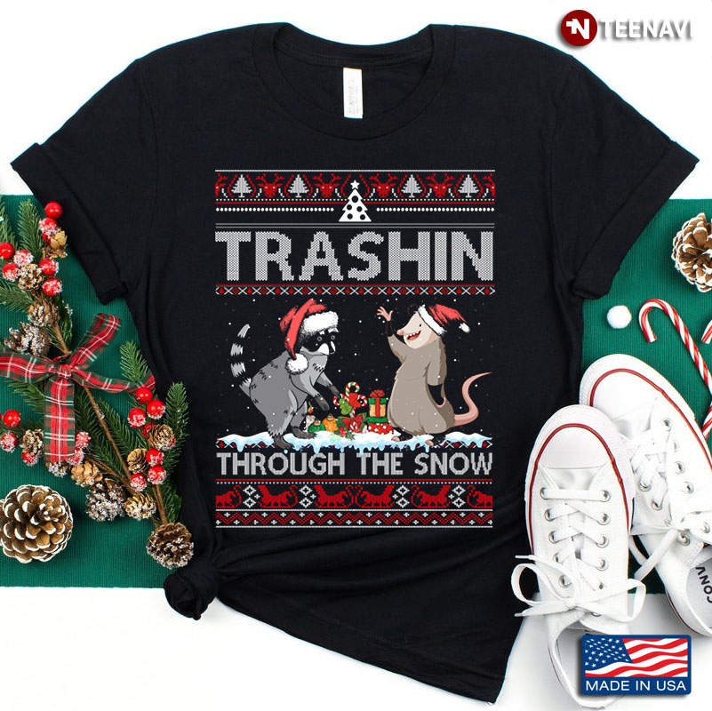 Trashin' Through The Snow Raccoon Gift For Christmas