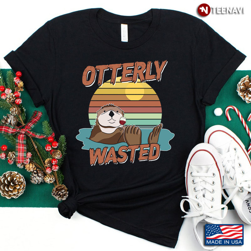 Vintage Otterly Wasted Otter Funny Gift