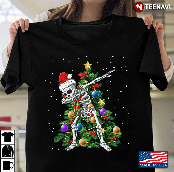 Funny Skeleton Dab Dancing Merry Christmas Everyone