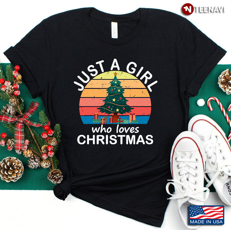 Vintage  Just A Girl Who Loves Christmas Gift For Holiday