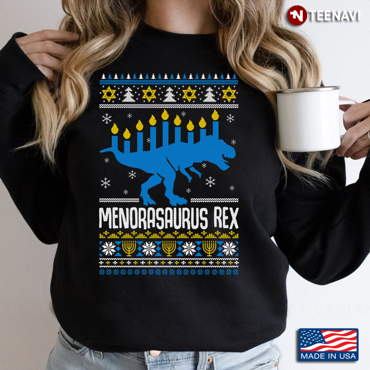 Menorasaurus Rex  Dinosaur Christmas Gift For Llamakkah