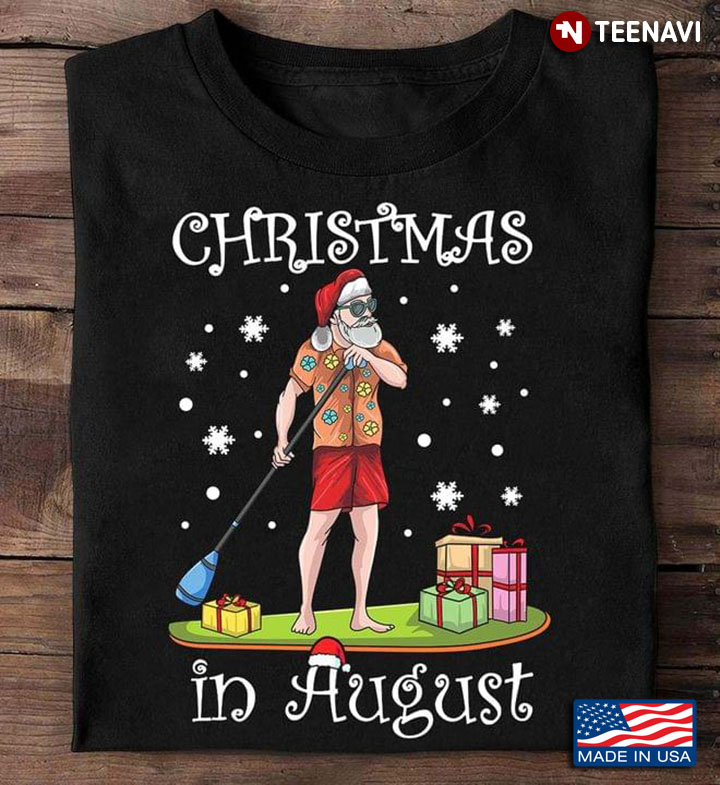 Christmas In August Santa Claus In Summer Vacation