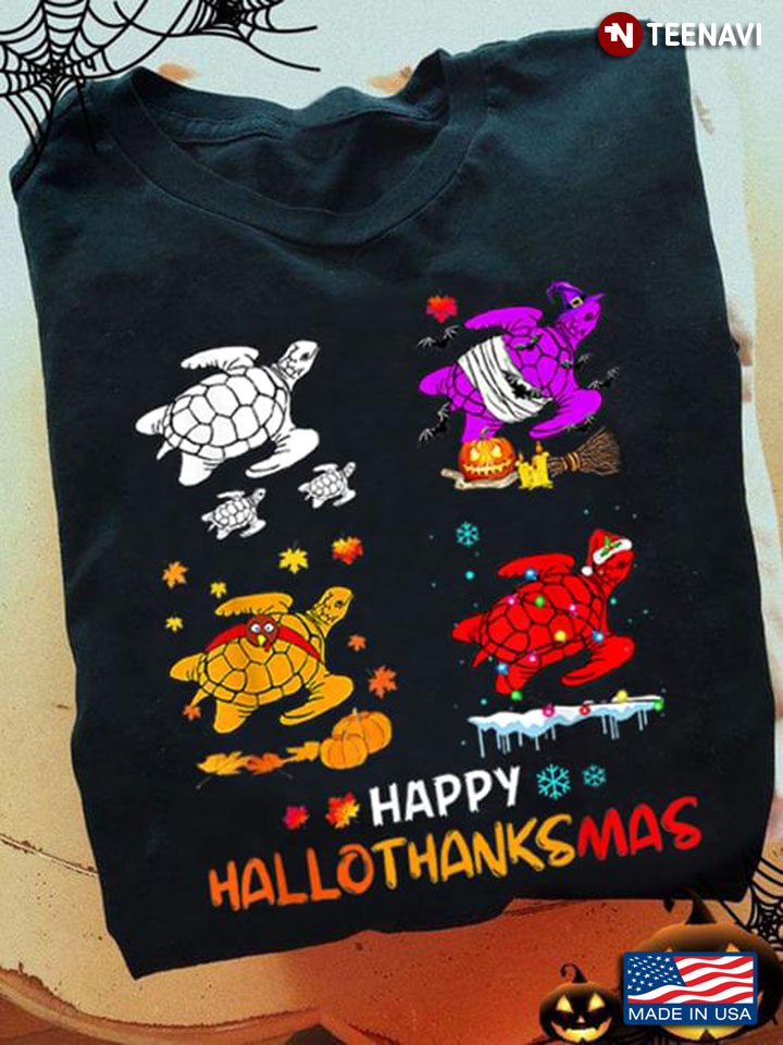 Happy HalloThanksMas Turtles Halloween Thanksgiving Christmas
