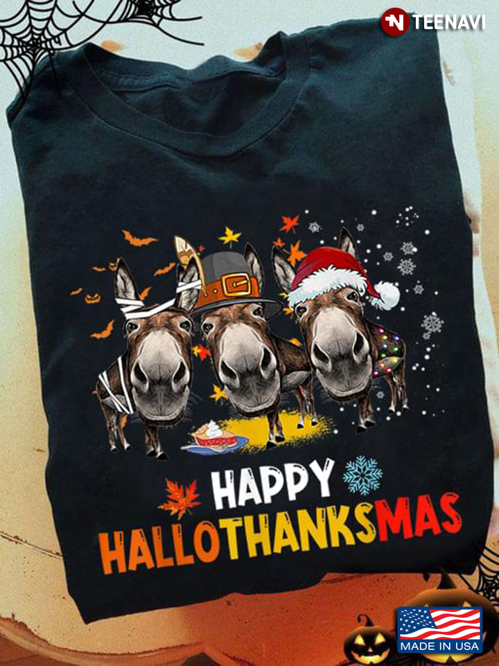 Happy HalloThanksMas Horses Halloween Thanksgiving Christmas