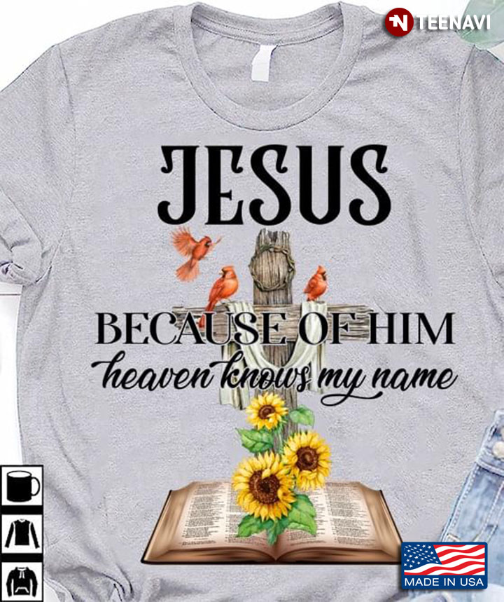 Jesus Because Of Him Heaven Knows My Name Bible Cardinals Cross