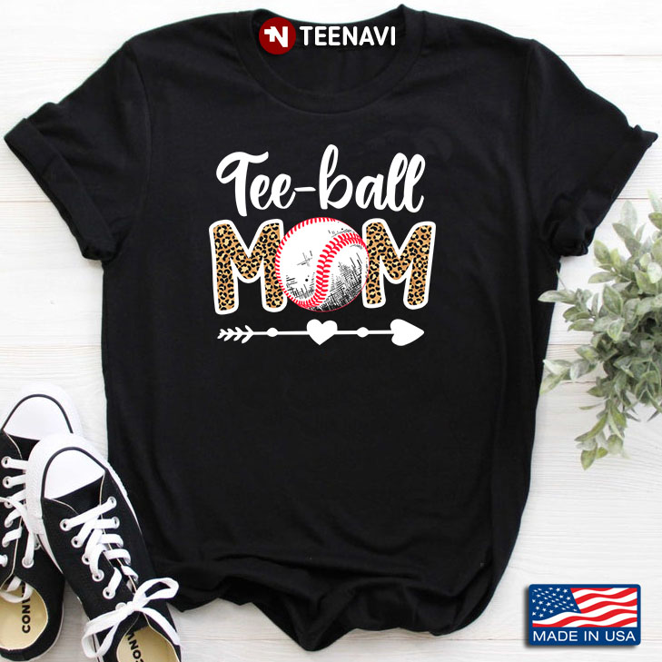 Tee Ball Mom Baseball Leopard for Mother's Day