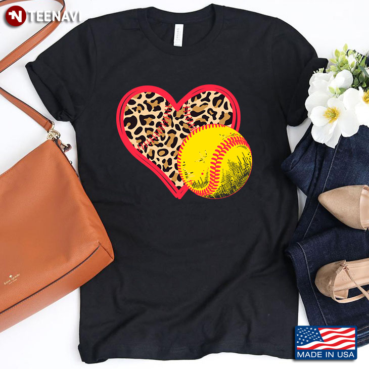 Softball Heart Leopard Gifts for Softball Lover