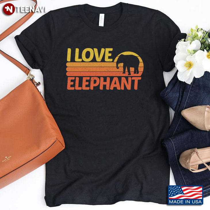 Vintage I Love Elephant for Animal Lover