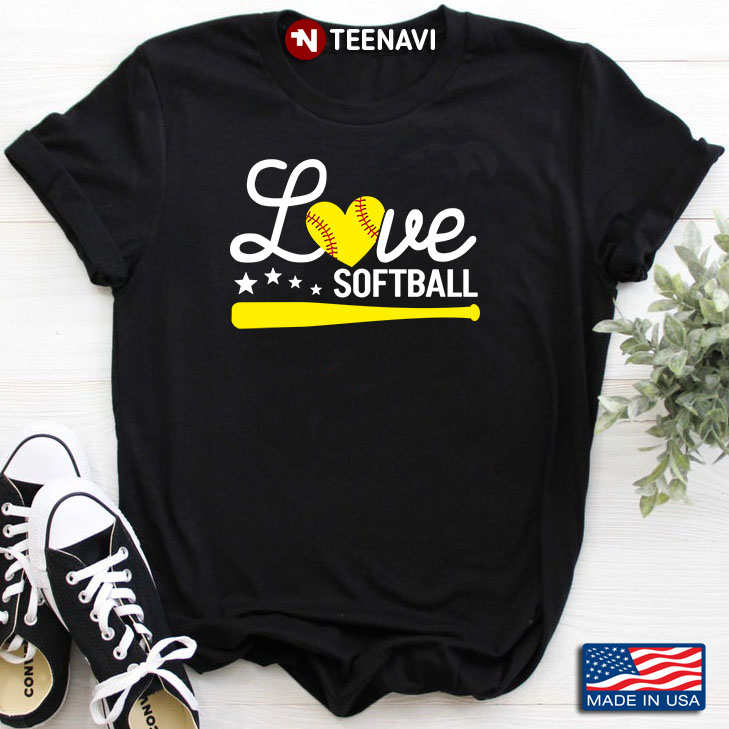 Love Softball Sports Heart Softball Bat for Softball Lover