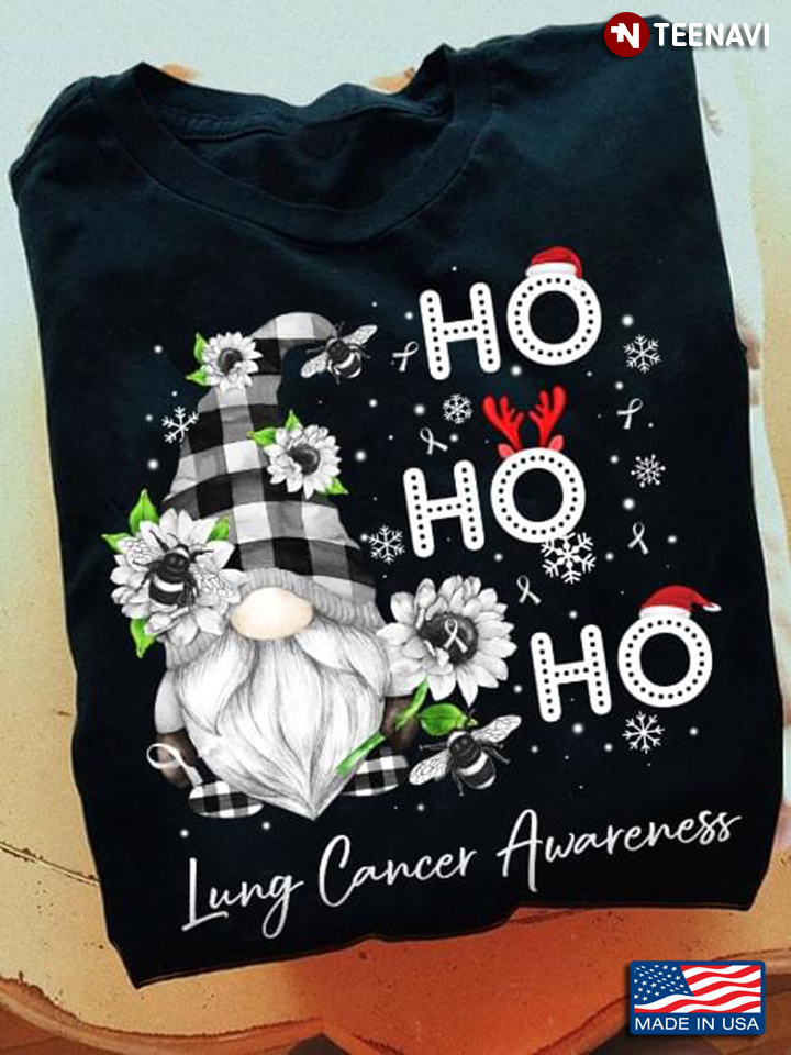 Gnome Ho Ho Ho Lung Cancer Awareness for Christmas