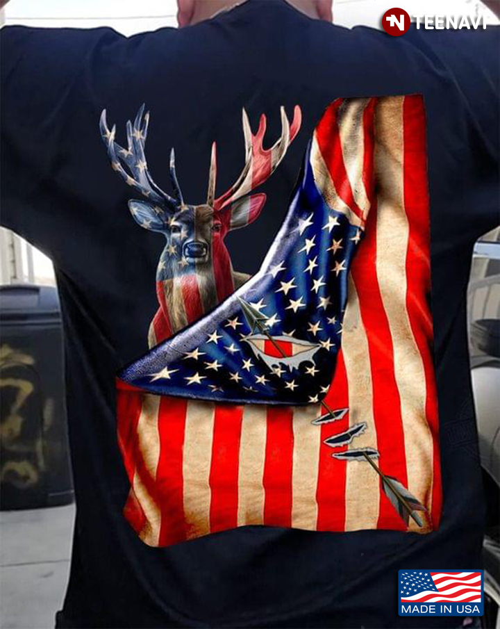 Deer American Flag Hunting Lover for 4th Of July
