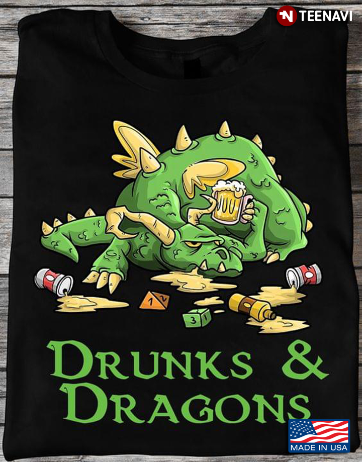 Drunks And Dragons Funny Beer And Dice