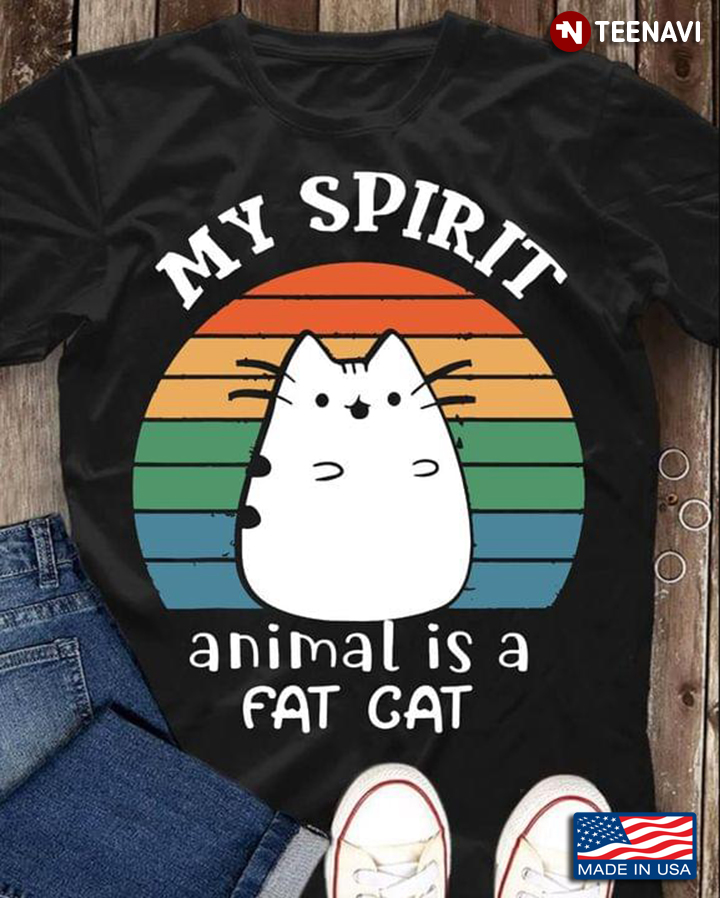 Vintage My Spirit Animal Is A Fat Cat for Cat Lover