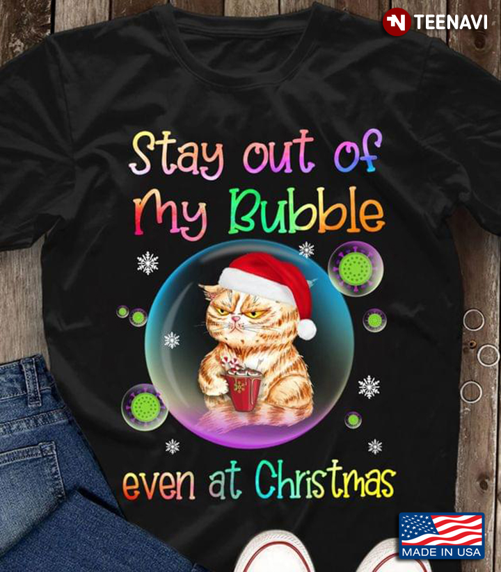 Santa Cat Stay Out Of My Bubble Even At Christmas