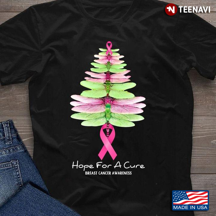 Hope For A Cure Breast Cancer Awareness Dragonflies And Pink Ribbon