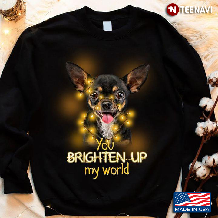 Chihuahua With Lights You Brighten Up My World for Dog Lover
