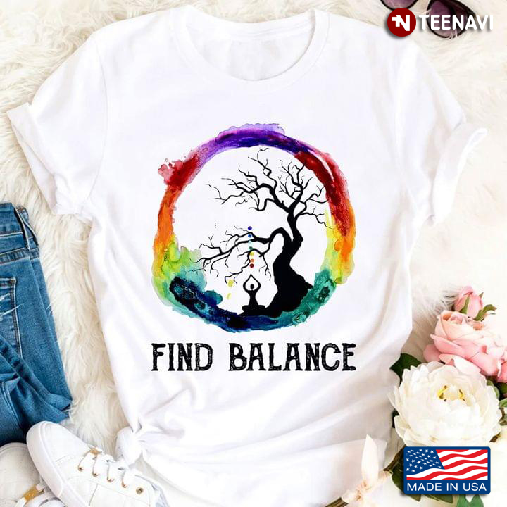 Find Balance Rainbow Meditation Ring With Healing Tree