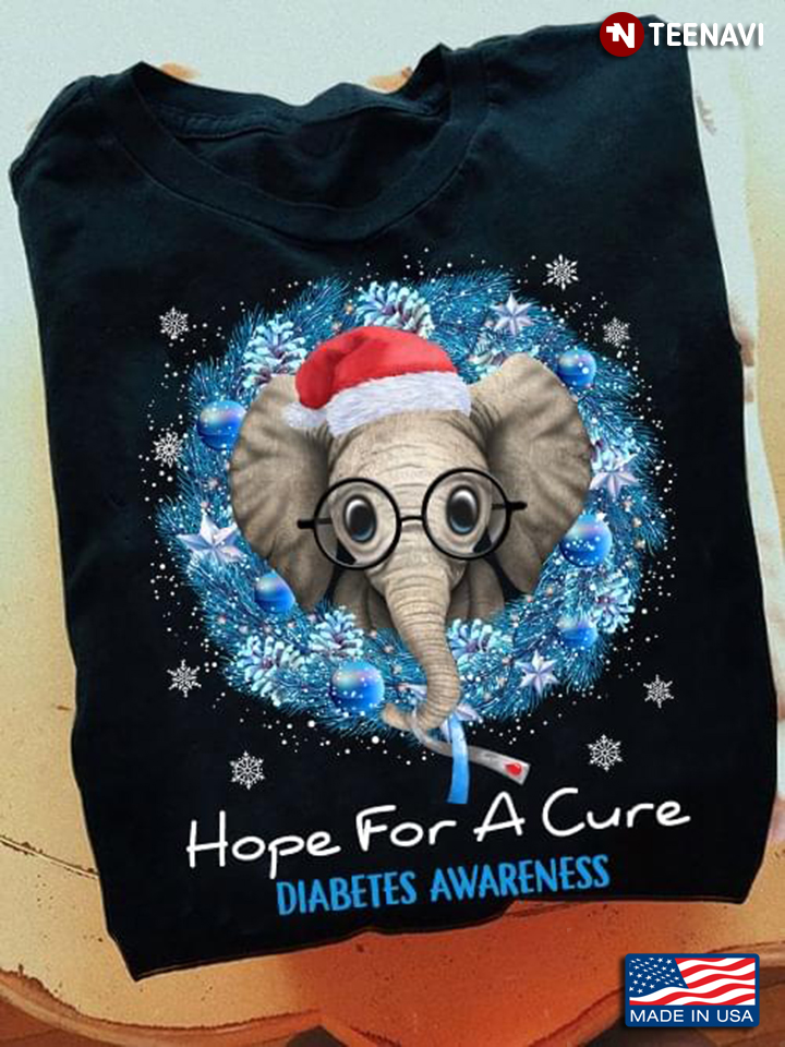 Santa Elephant Hope For A Cure Diabetes Awareness for Christmas
