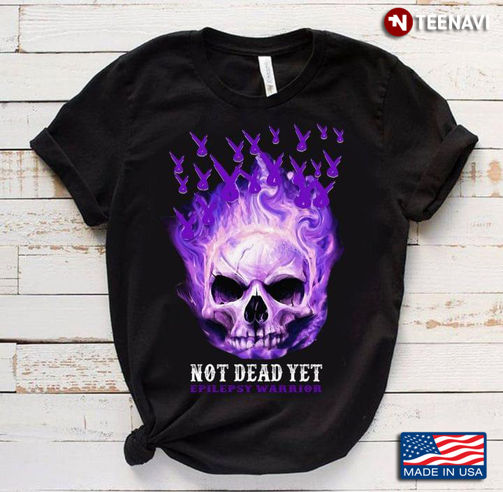 Not Dead Yet Epilepsy Warrior Skull With Purple Ribbons