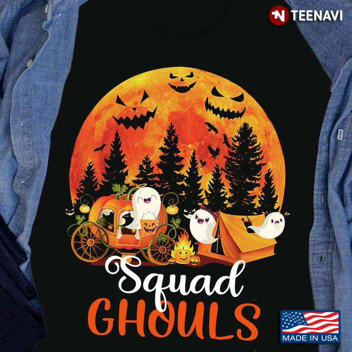 Squad Shouls Funny Camping Ghost for Halloween T-Shirt