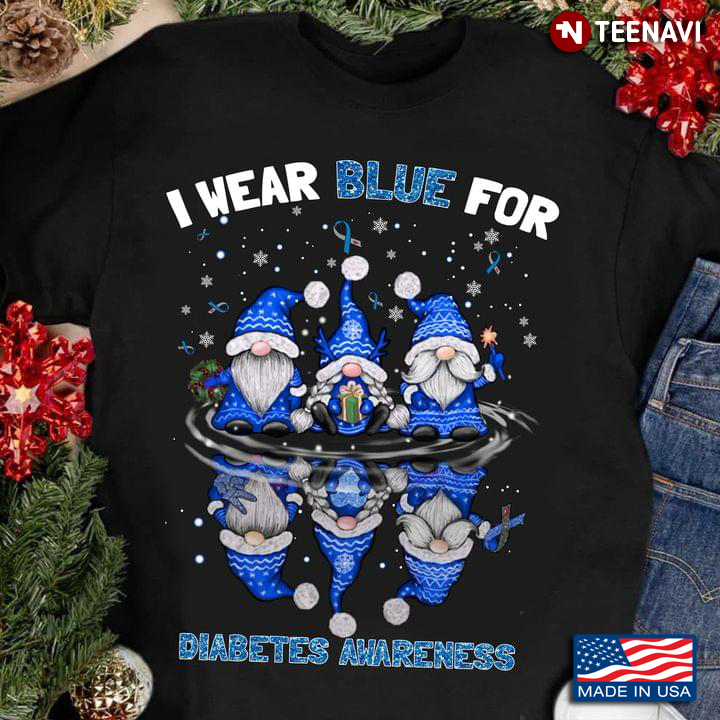 Gnomes I Wear Blue For Diabetes Awareness for Christmas